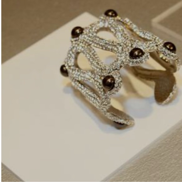 Rare K.L Swarovski Atelier Silver Blue Mysterious Snake Cuff. M - Picture 5 of 10